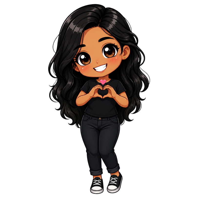 Chibi Kassandra making heart hands